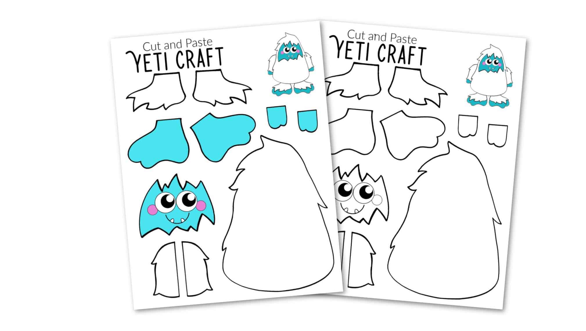 free printable yeti abominable snowman craft - simple mom project